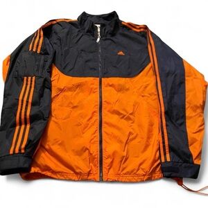 Vintage 90s Men’s Adidas Windbreaker Track Jacket Burnt Orange Navy Size XL